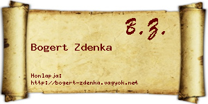 Bogert Zdenka névjegykártya